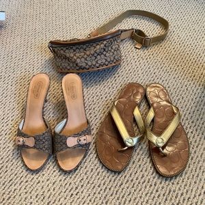 Coach Sandals + Belt Bag Bundle